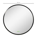 Kleankin Round Bathroom Mirror, Modern Wall Mirror Aluminium Frame, 40x40 Cm