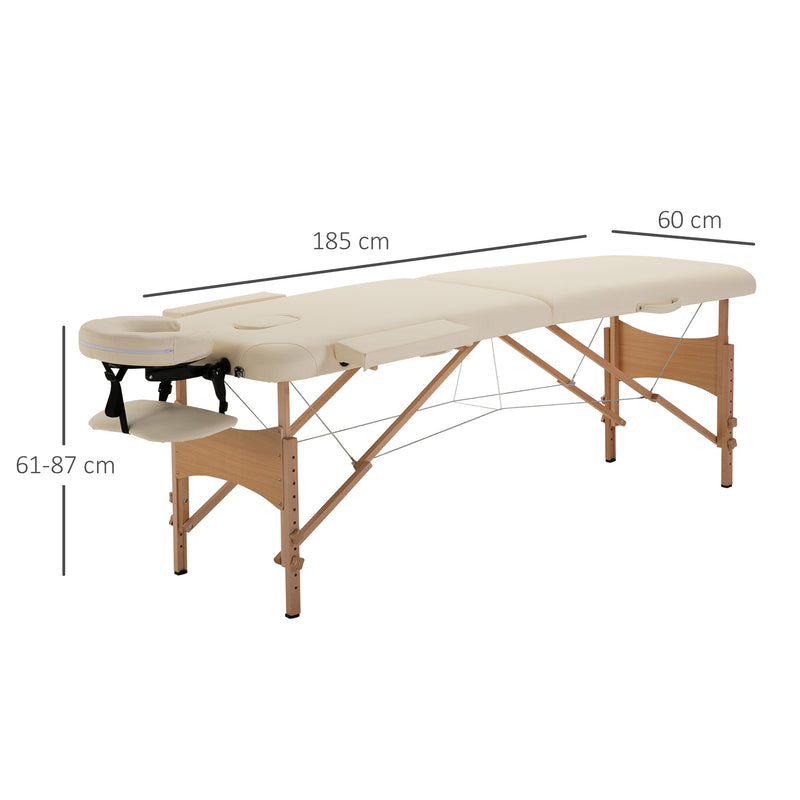 HOMCOM Salon Portable Folding Massage Table Bed Tattoo Therapy  Couch 2 Section
