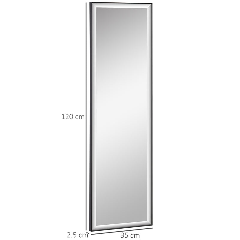 HOMCOM Full Length Mirror Dressing Mirror Wall-Mounted for Bedroom Black
