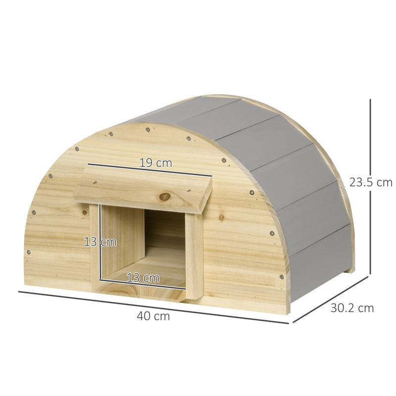 PawHut Wooden Hedgehog House Hibernation Home, for Gardens, 40 x 30.2 x 23.5 cm