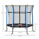HOMCOM 5.2FT Kids Trampoline w/enclosure Indoor Outdoor for 3-10 Years - Blue
