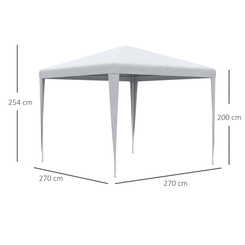 Outsunny Garden Gazebo Marquee Party Tent Wedding Canopy Patio White 2.7 x 2.7m