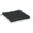 Outsunny 42 x 42cm Replacement Garden Seat Cushion Pad with Ties, Black