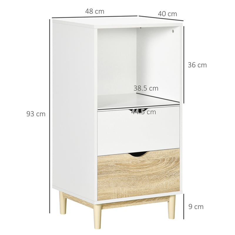 HOMCOM Modern Storage Cabinet with Drawers and Open Shelf, Bookshelf