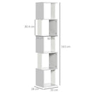 HOMCOM 5-Tier Bookshelf Freestanding Bookcase Storage Shelves Study, Light Grey