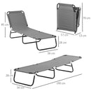 Outsunny Folding Lounge Chair Outdoor Chaise Lounge for Bench Patio Grey