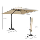 Outsunny 2.7 x 2.7 m Cantilever Parasol Garden Umbrella w/ Cross Base White