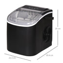 HOMCOM Ice Maker w/ Ice Scoop Basket 12Kg in 24 Hrs 9 Cubes Ready in 6-12Mins