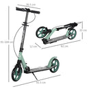 HOMCOM Folding Kick Scooter for 14+ w/ Adjustable Height, Dual Brake System