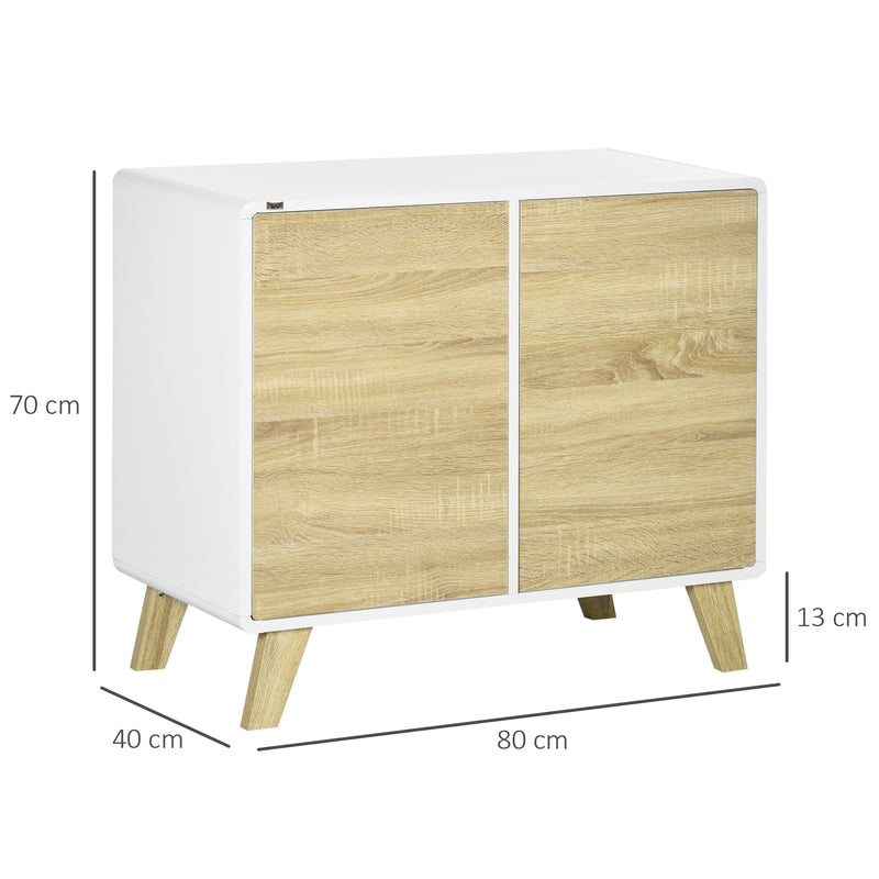HOMCOM Modern Storage Cabinet with Push to Open Doors and Adjustable Shelf