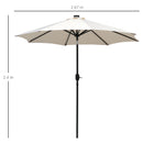 Outsunny Outdoor Garden Solar Power 24 LED Light Parasol Sun Umbrella Crank Tilt
