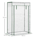 Outsunny 100 x 50 x 150cm Greenhouse w/ Zipper Roll-up Door Outdoor Transparent