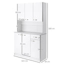 HOMCOM Freestanding Kitchen Cupboard, Storage Cabinet with Doors, Drawer
