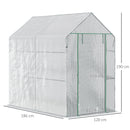 Outsunny Walk in Greenhouse w/Shelves Steeple Grow House 186x 120 x 190cm White