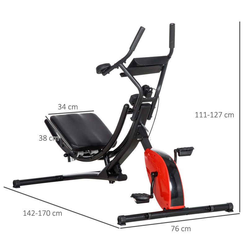 HOMCOM Abs Trainer and Exercise Bike w/ Adjustable Heights and Resistance