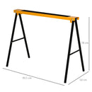 HOMCOM Set Of 2 Folding Saw Horses Steel Frame w/ Anti-Slip Platform Handle DIY