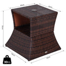 Outsunny Rattan Wicker Tea Coffee Table w/ Umbrella Hole Storage Space Brown