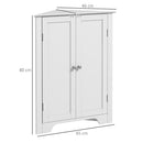 Kleankin Corner Bathroom Cabinet, Recessed Doors And Adjustable Shelf, White
