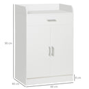 HOMCOM Modern Storage Cabinet, Small Floor Cupboard with Drawer Shelf White