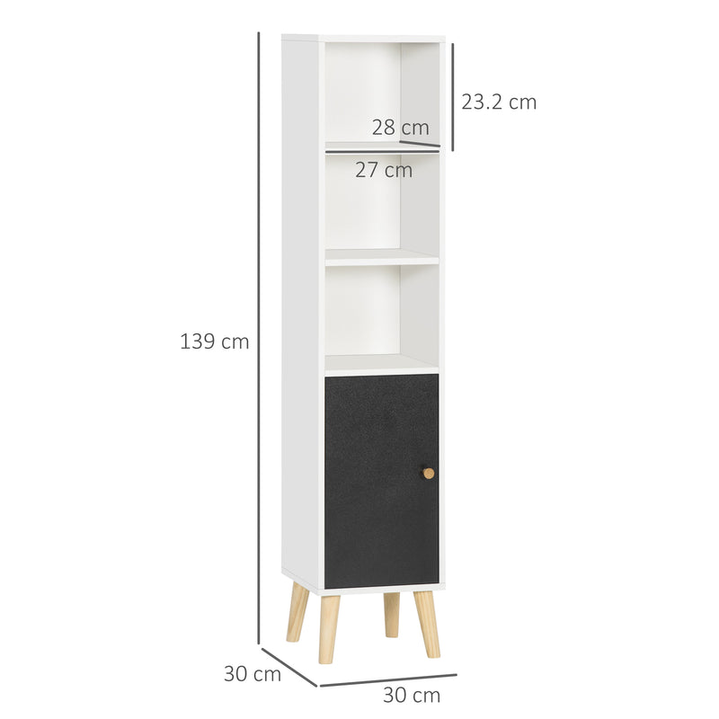 kleankin Bathroom Storage Cabinet W/ Adjustable Shelves and Cabinet, White