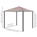 Outsunny 3m x 3m Garden Metal Gazebo Marquee Party Tent Canopy Shelter Pavilion