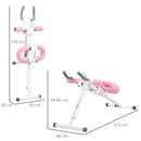 SPORTNOW Foldable Ab Machine, Abs Trainer with Adjustable Height, LCD Monitor