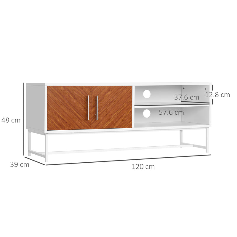 HOMCOM TV Unit Cabinet Media Console Table Stand with Shelves and Cupboard