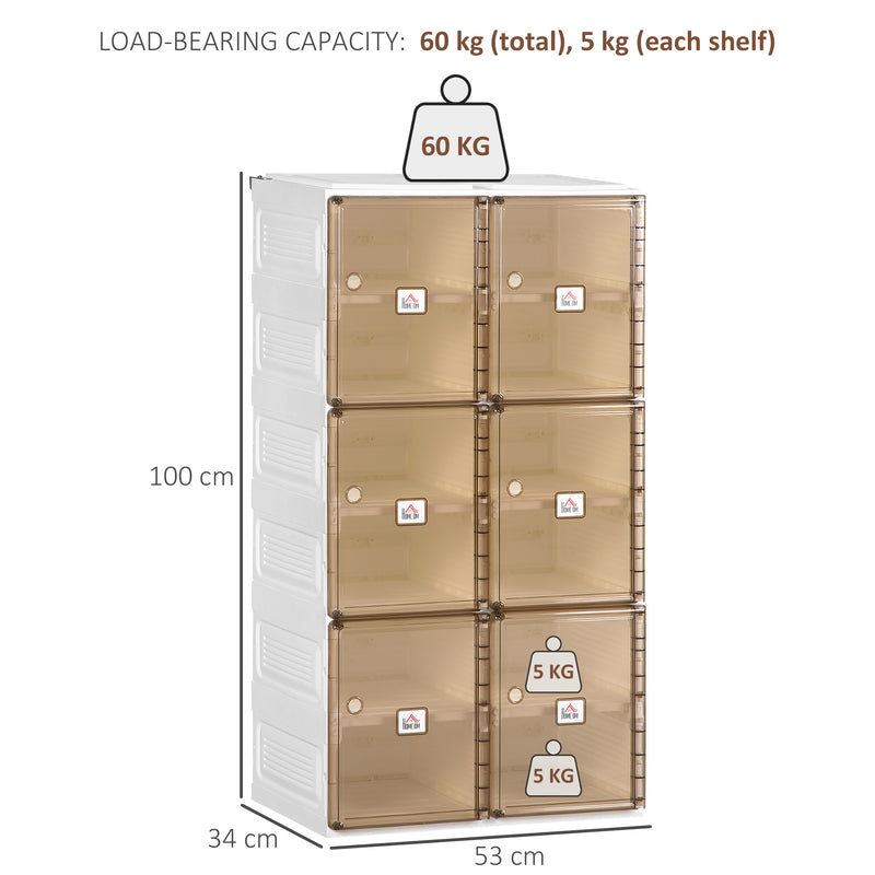 HOMCOM Plastic Shoe Storage Cabinet Cube Shoe Storage Organizer for Bedroom