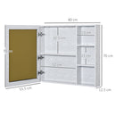 kleankin Bathroom White Cabinet Wall Mounted Storage Organiser w/ Mirrored Door