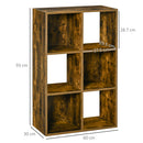 HOMCOM Industrial Style Storage Shelf, Bookcase, Bookshelf, Rustic Brown
