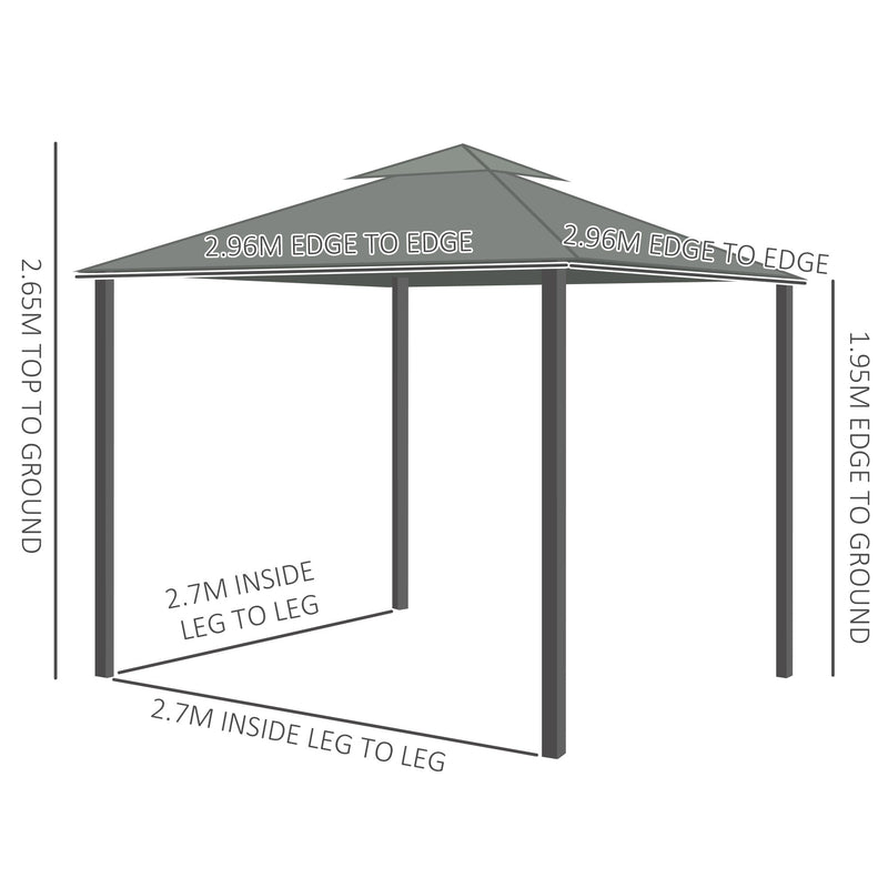 Outsunny Gazebo Grey
