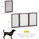 Pawhut Folding Pet Gate Fence Free Standing Child Safety Indoor Wood Durable