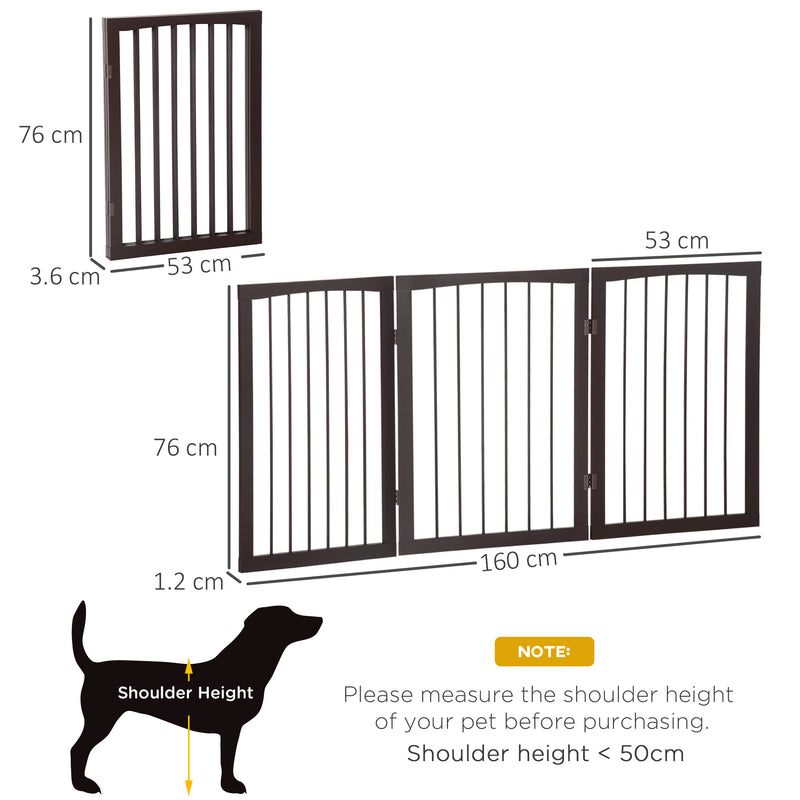 Pawhut Folding Pet Gate Fence Free Standing Child Safety Indoor Wood Durable