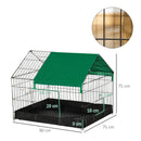 PawHut Rabbit Cage Guinea Pig Small Animal Playpen Water Proof Roof 90x75x75 cm