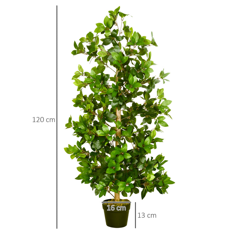 HOMCOM Potted Artificial Plants Bay Leaf Laurel for Indoor Outdoor, 120cm