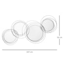 HOMCOM Metal Wall Art Decorative Mirror Decor Modern Wall Sculpture, Silver