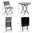 Outsunny 3 Piece Patio Dining Set - Black