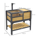 PawHut Wooden Tortoise House w/ Run, Shelter, Shelf, Lamp Holder