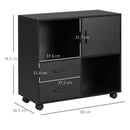 Vinsetto Printer Stand Mobile Office Storage Cabinet W/ Shelves Drawers, Black