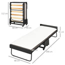 HOMCOM Folding Bed with Mattress, Portable Guest Bed with Memory Foam and Wheels
