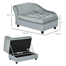 PawHut Pet Sofa Dog Chair Cat Couch w/ Storage, Cushion - Light Grey