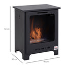 HOMCOM Free Standing Bio Ethanol Fireplace Heater with 0.9L Tank for Home Black