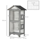 PawHut Wooden Bird Aviary, Outdoor Bird Cage for Finch, Canary w/ Tray - Grey