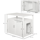 PawHut Wood Cat Litter Box Enclosure Furniture w/ Adjustable Interior Wall White