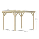 Outsunny 3.6 x 3(m) Wooden Garden Pergola Gazebo for Climbing Vines, Natural