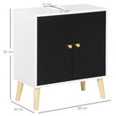 kleankin Under Sink Storage Cabinet W/ Solid Wood Legs and Adjustable Shelf