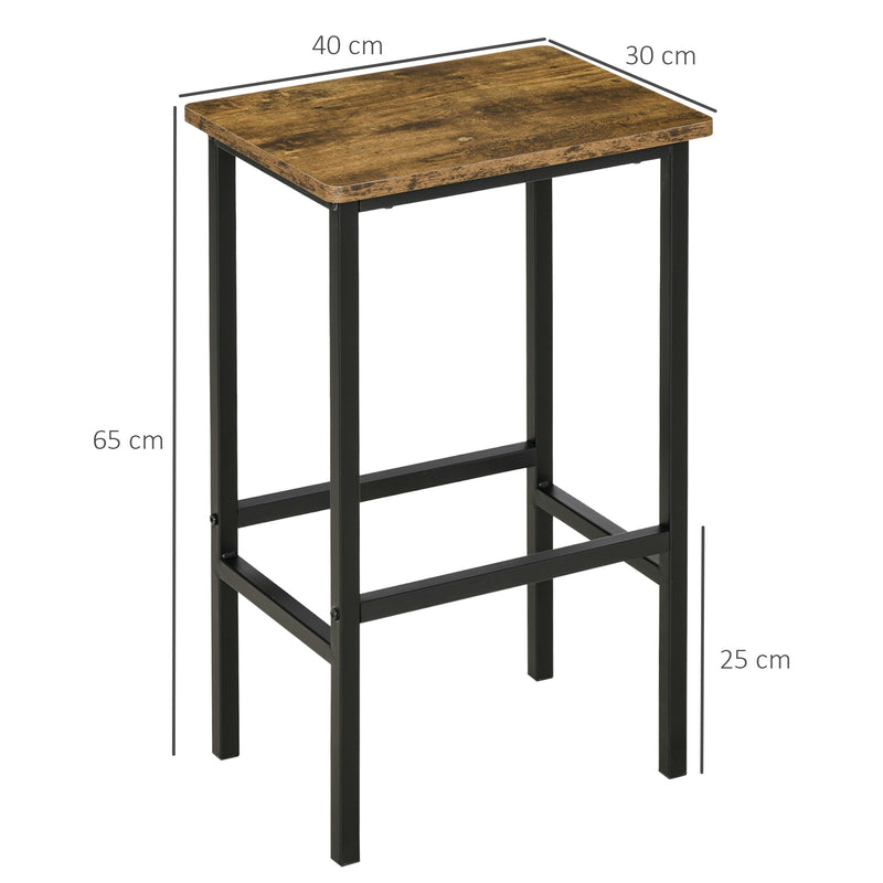 HOMCOM Industrial Bar Stools Set of 2, Kitchen Bar Chairs Home Pub Rustic Brown