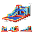 Outsunny 4 in 1 Kids Bouncy Castle W/ Slide Pool Trampoline Climbing Wall Blower