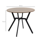 HOMCOM Small Kitchen Table with Black Steel Legs Dining Desk for Living Room