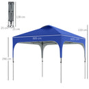 Outsunny Pop Up Gazebo Foldable w/ Wheeled Carry Bag & 4 Weight Bags, Blue